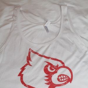 White/Red Louisville Cardinal Cheer Crop Top